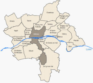 Plan de l'agglomération d'Orléans